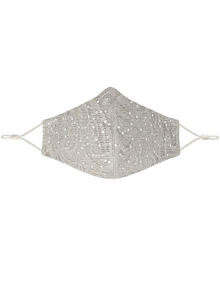 Front View - Oyster Sequin Lace Reusable Face Mask