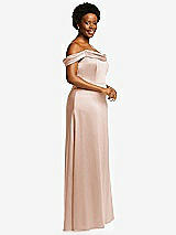 Side View Thumbnail - Cameo Draped Pleat Off-the-Shoulder Maxi Dress
