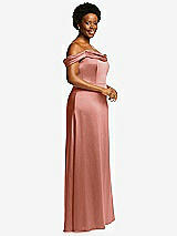 Side View Thumbnail - Desert Rose Draped Pleat Off-the-Shoulder Maxi Dress