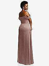 Rear View Thumbnail - Sienna Draped Pleat Off-the-Shoulder Maxi Dress