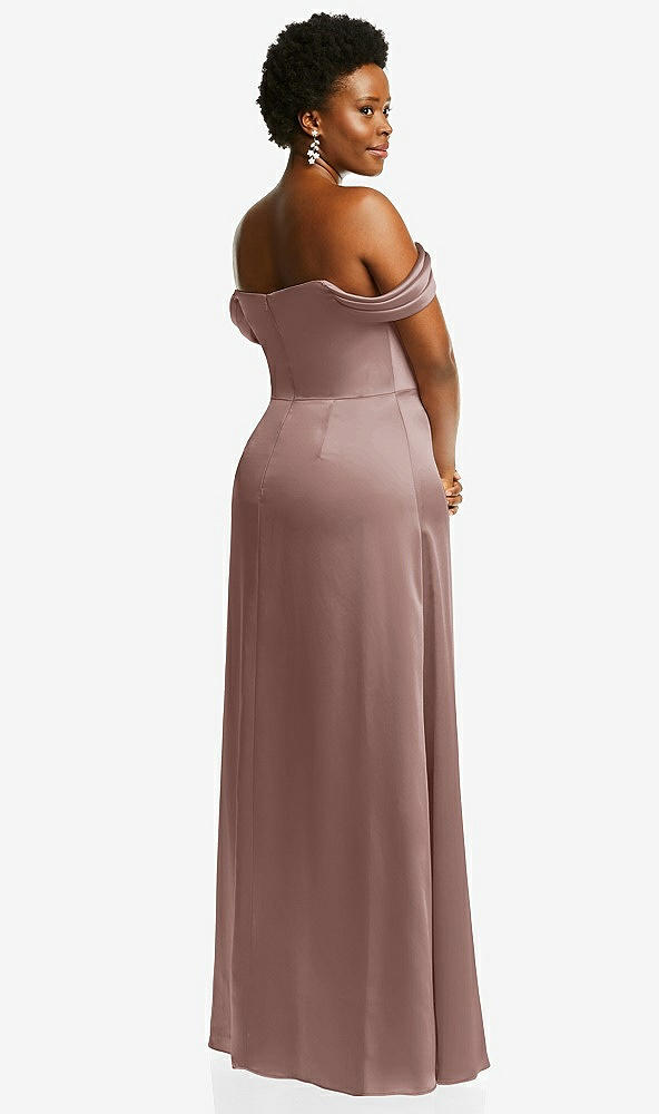 Back View - Sienna Draped Pleat Off-the-Shoulder Maxi Dress