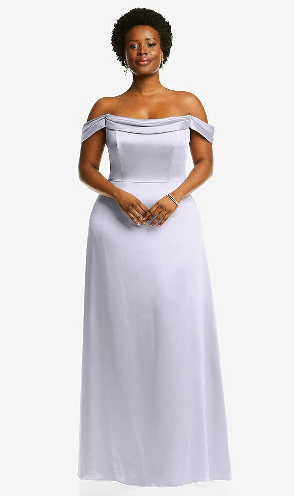 Front View - Silver Dove Draped Pleat Off-the-Shoulder Maxi Dress