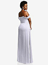 Rear View Thumbnail - Silver Dove Draped Pleat Off-the-Shoulder Maxi Dress