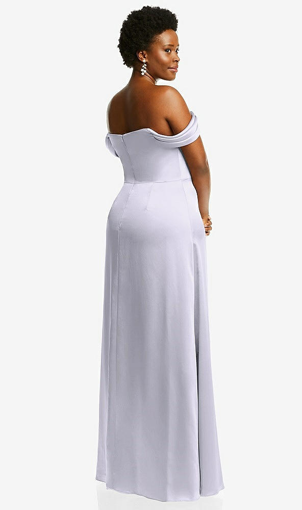 Back View - Silver Dove Draped Pleat Off-the-Shoulder Maxi Dress