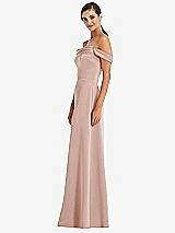 Alt View 2 Thumbnail - Toasted Sugar Draped Pleat Off-the-Shoulder Maxi Dress