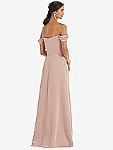Alt View 3 Thumbnail - Toasted Sugar Draped Pleat Off-the-Shoulder Maxi Dress