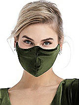 Alt View 2 Thumbnail - Olive Green Lux Velvet Reusable Face Mask