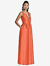 Side View Thumbnail - Fiesta Plunging Neckline Maxi Dress with Pockets