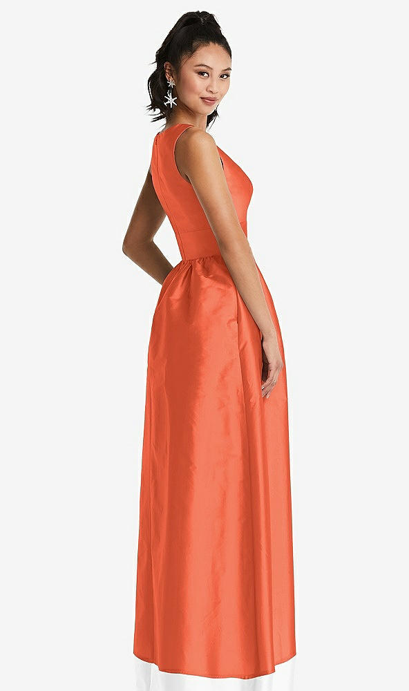 Back View - Fiesta Plunging Neckline Maxi Dress with Pockets
