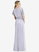 Rear View Thumbnail - Silver Dove Cowl-Neck Kimono Sleeve Maxi Dress with Bowed Sash