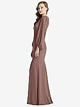 Alt View 2 Thumbnail - Sienna Long Puff Sleeve V-Neck Trumpet Gown