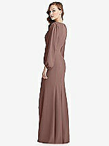 Alt View 3 Thumbnail - Sienna Long Puff Sleeve V-Neck Trumpet Gown