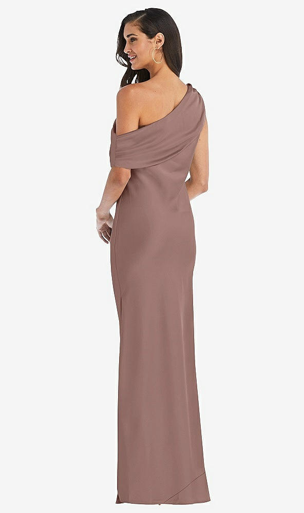 Back View - Sienna Draped One-Shoulder Convertible Maxi Slip Dress