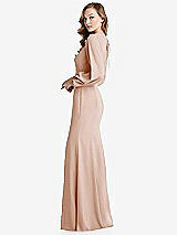 Side View Thumbnail - Cameo Long Puff Sleeve Maxi Dress with Cutout Tie-Back