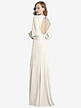 Front View Thumbnail - Ivory Long Puff Sleeve Maxi Dress with Cutout Tie-Back