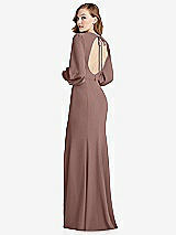Front View Thumbnail - Sienna Long Puff Sleeve Maxi Dress with Cutout Tie-Back