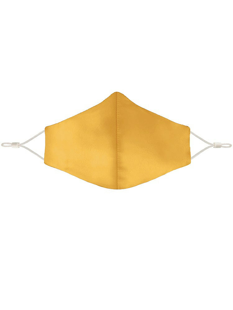 Front View - NYC Yellow Lux Charmeuse Reusable Face Mask