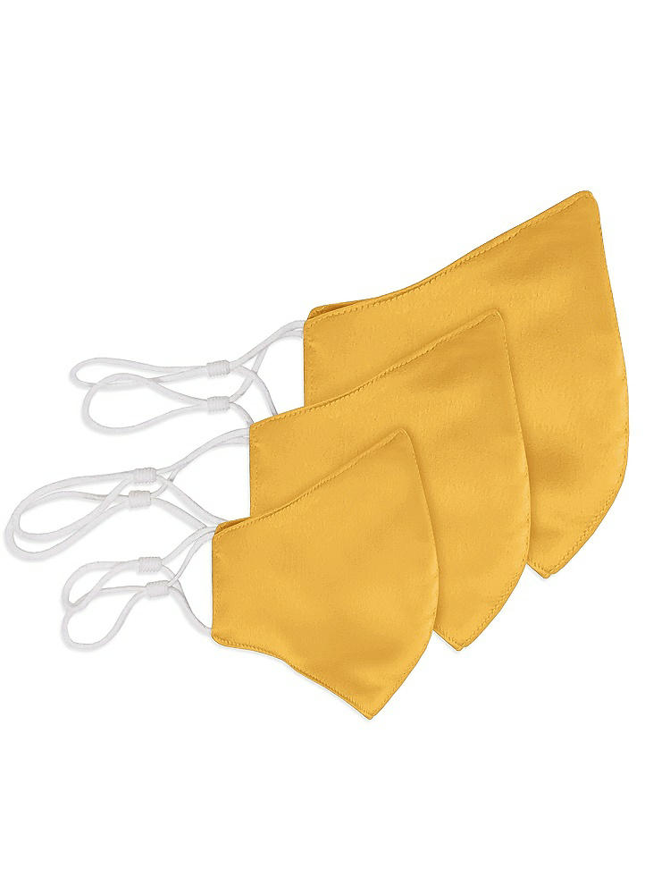 Back View - NYC Yellow Lux Charmeuse Reusable Face Mask