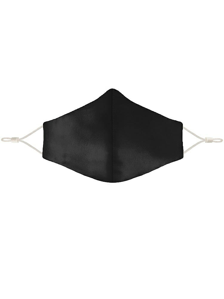 Front View - Black Lux Charmeuse Reusable Face Mask
