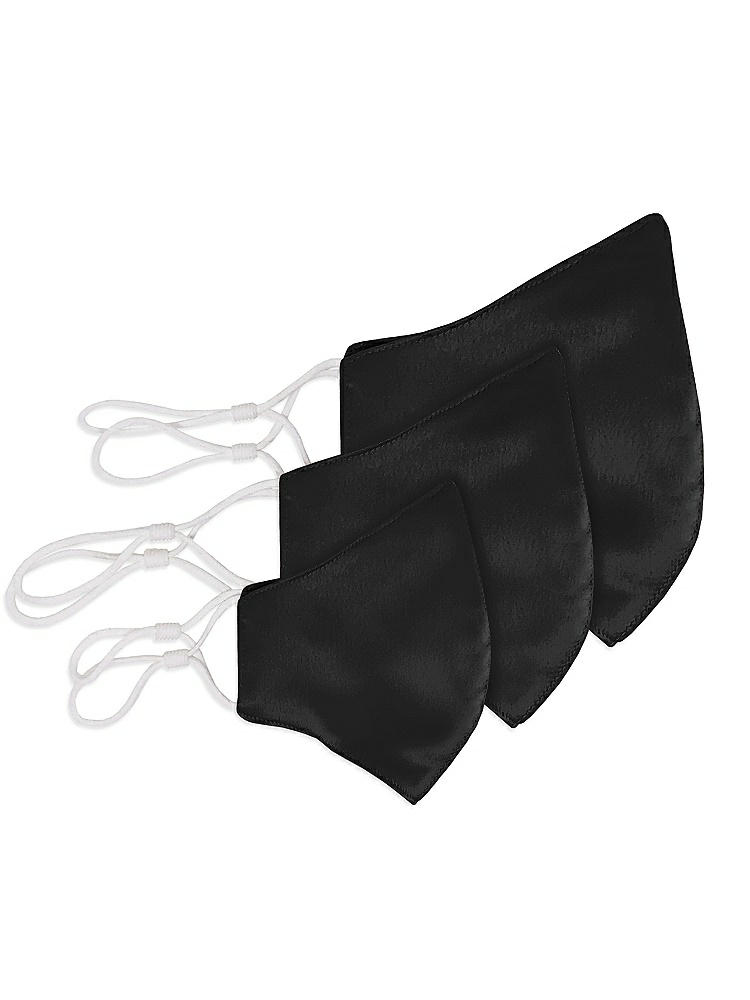 Back View - Black Lux Charmeuse Reusable Face Mask