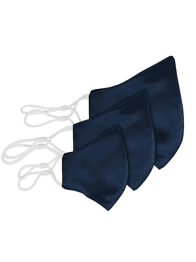 Back View - Midnight Navy Lux Charmeuse Reusable Face Mask