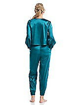 Rear View Thumbnail - Oasis Satin Joggers with Pockets - Mica