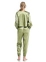 Rear View Thumbnail - Mint Satin Joggers with Pockets - Mica