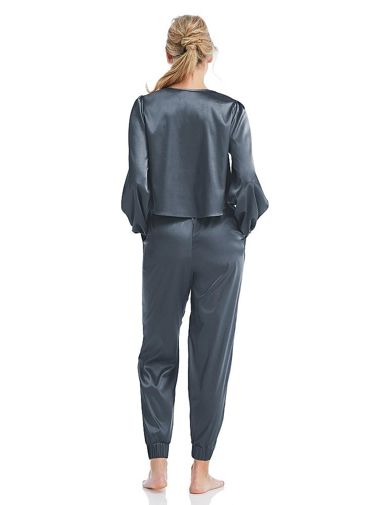 Back View - Silverstone Satin Joggers with Pockets - Mica