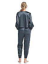 Rear View Thumbnail - Silverstone Satin Joggers with Pockets - Mica