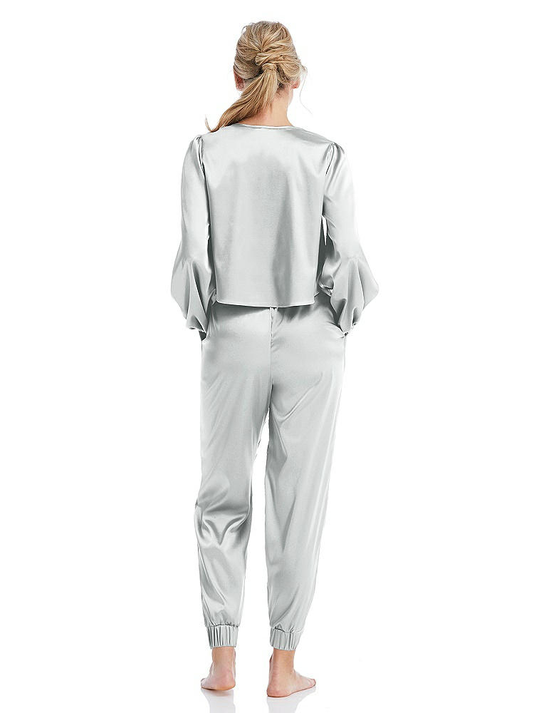 Back View - Sterling Satin Joggers with Pockets - Mica
