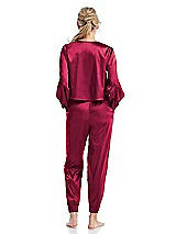 Rear View Thumbnail - Valentine Satin Joggers with Pockets - Mica