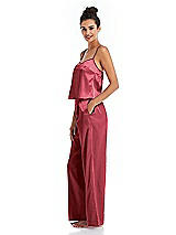 Side View Thumbnail - Nectar Satin Wide-Leg Lounge Pants with Pockets - Ray