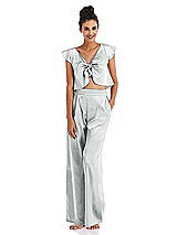 Front View Thumbnail - Sterling Satin Wide-Leg Lounge Pants with Pockets - Ray