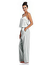 Side View Thumbnail - Sterling Satin Wide-Leg Lounge Pants with Pockets - Ray