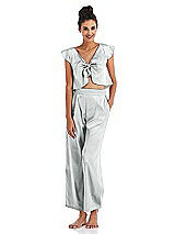 Front View Thumbnail - Sterling Satin Ankle Wide-Leg Lounge Pants - Vic