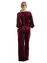 Rear View Thumbnail - Cabernet Velvet Lounge Pants with Pockets - Cleo
