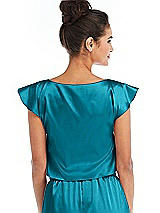 Rear View Thumbnail - Oasis Satin Tie-Front Lounge Crop Top - Frankie