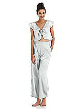 Alt View 1 Thumbnail - Sterling Satin Tie-Front Lounge Crop Top - Frankie