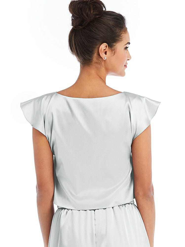 Back View - Sterling Satin Tie-Front Lounge Crop Top - Frankie