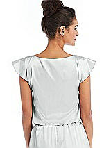 Rear View Thumbnail - Sterling Satin Tie-Front Lounge Crop Top - Frankie