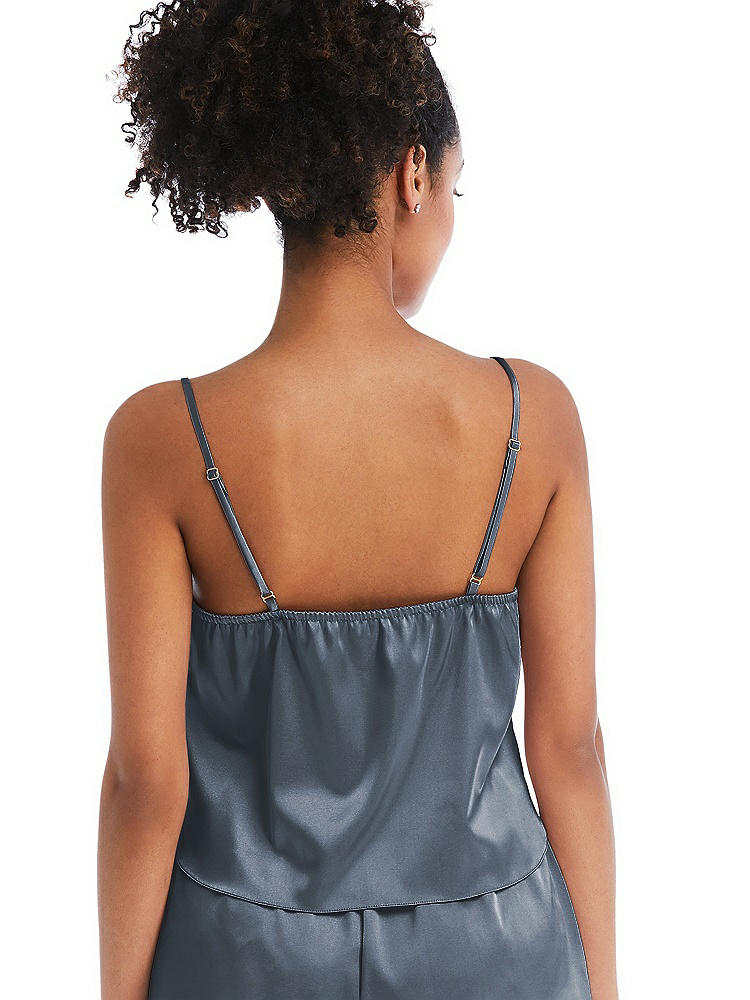 Back View - Silverstone Drawstring Neck Satin Cami with Bow Detail - Nyla