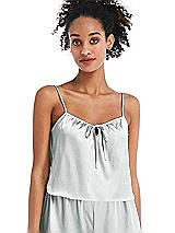 Front View Thumbnail - Sterling Drawstring Neck Satin Cami with Bow Detail - Nyla