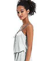 Side View Thumbnail - Sterling Drawstring Neck Satin Cami with Bow Detail - Nyla