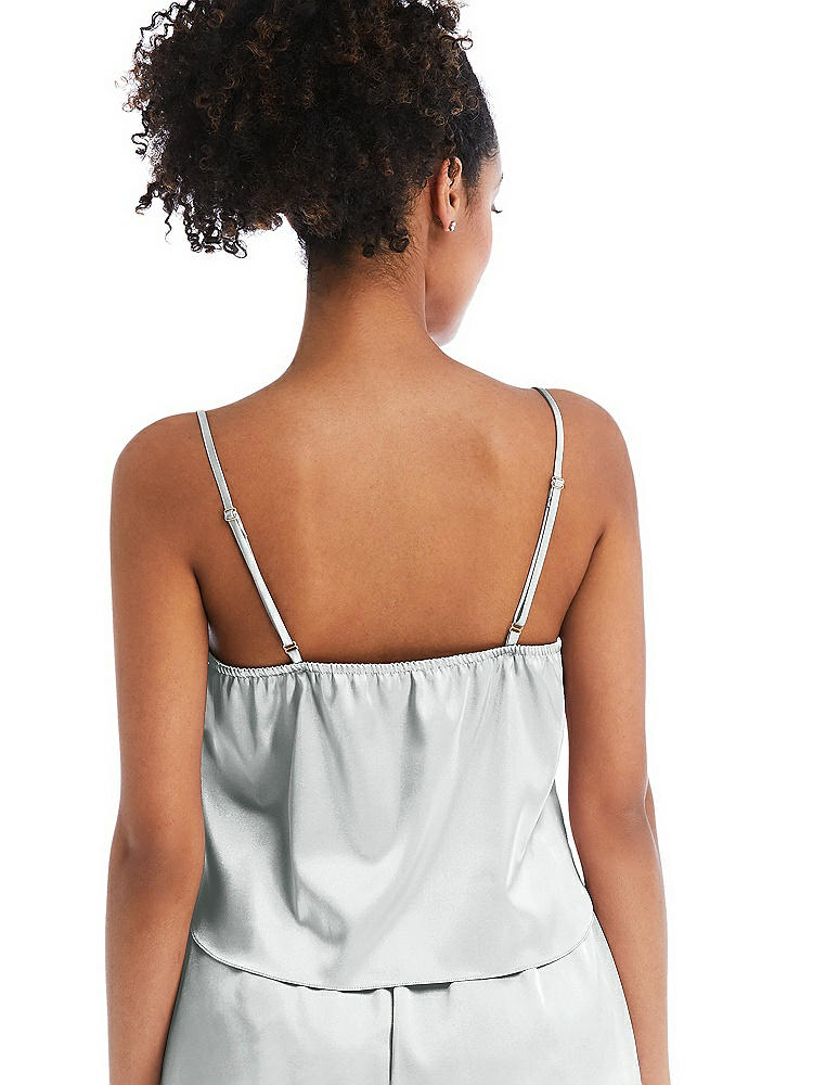Back View - Sterling Drawstring Neck Satin Cami with Bow Detail - Nyla