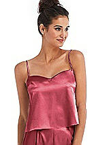 Front View Thumbnail - Nectar Split Back Satin Cami Top with Slim Straps