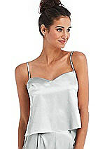 Front View Thumbnail - Sterling Split Back Satin Cami Top with Slim Straps