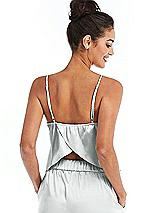 Rear View Thumbnail - Sterling Split Back Satin Cami Top with Slim Straps