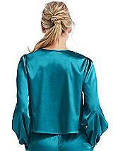 Rear View Thumbnail - Oasis Satin Pullover Puff Sleeve Top - Parker
