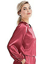 Side View Thumbnail - Nectar Satin Pullover Puff Sleeve Top - Parker