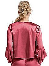 Rear View Thumbnail - Nectar Satin Pullover Puff Sleeve Top - Parker